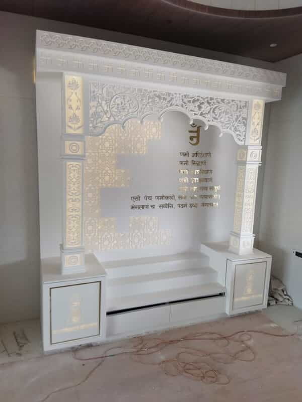 Sacred Serenity Full Corian Mandir with Backlight Sacred Serenity Full Corian Mandir with Backlight