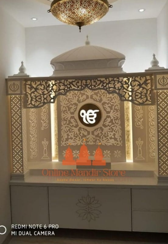 Ek Onkar Full Corian Mandir with Backlight