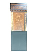 3D Corian Radha Krishna Puja Mandir With Corian Pillar